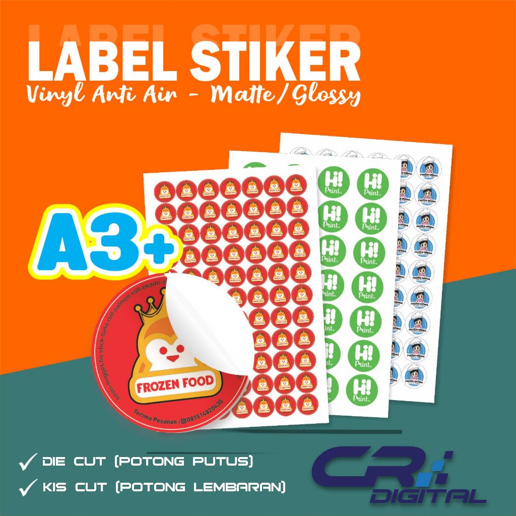 Jual Cetak Sticker Vinyl A3+ / Cetak Label Kemasan / Label Usaha ...