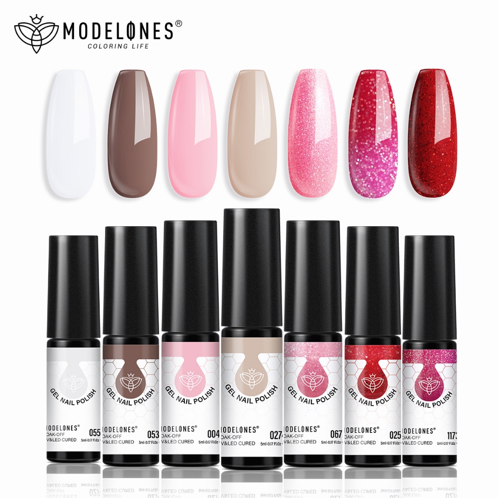 Jual Modelones Kutek Gel Nail Polish Kutek Kuku 40 Warna Glitter Nude