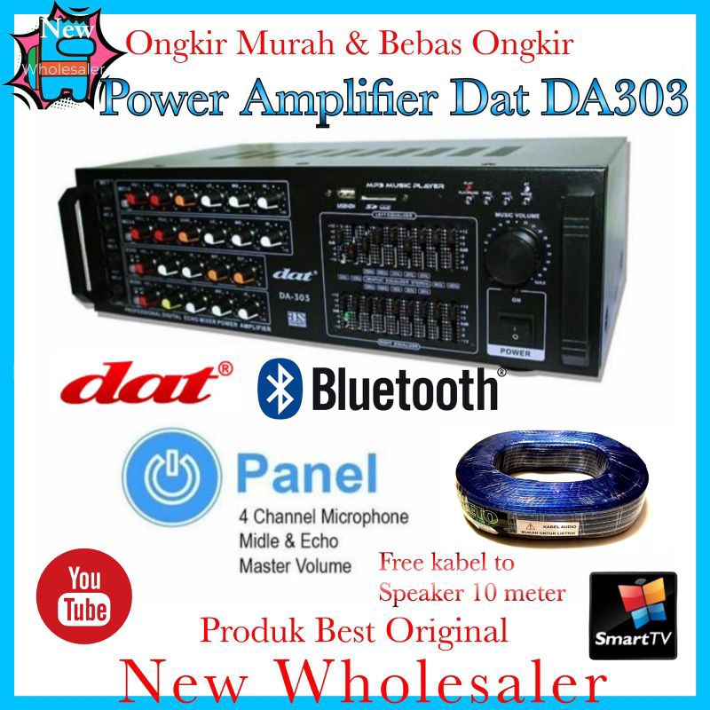 Jual Power Amplifier Karaoke Dat Da303 Bluetooth Original resmi 1 tahun