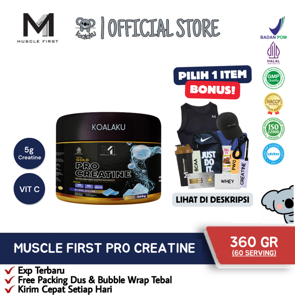 Jual Muscle First Pro Gold Creatine 360gr 60 Serving Pouch 420g 70