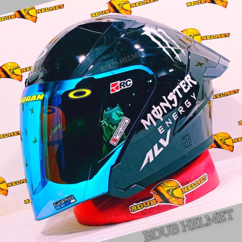 Jual Helm Alv Ultron Pro Black Glos Paket Ganteng Shopee Indonesia