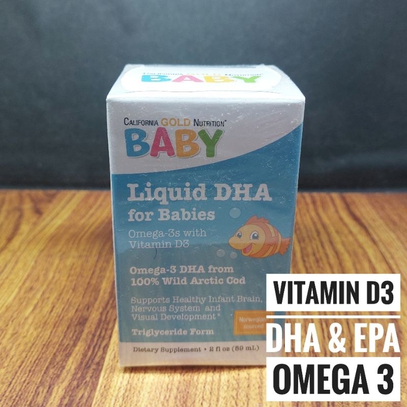 Jual California Gold Nutrition Baby DHA Omega 3 with Vitamin D3 59 ml ...