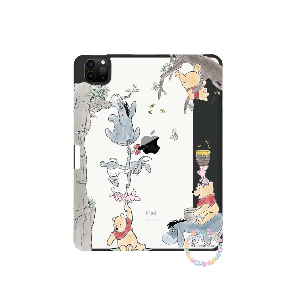 Jual CUSTOM DISNEY POOH FAMILY Acrylic Case IPAD With Pen Holder