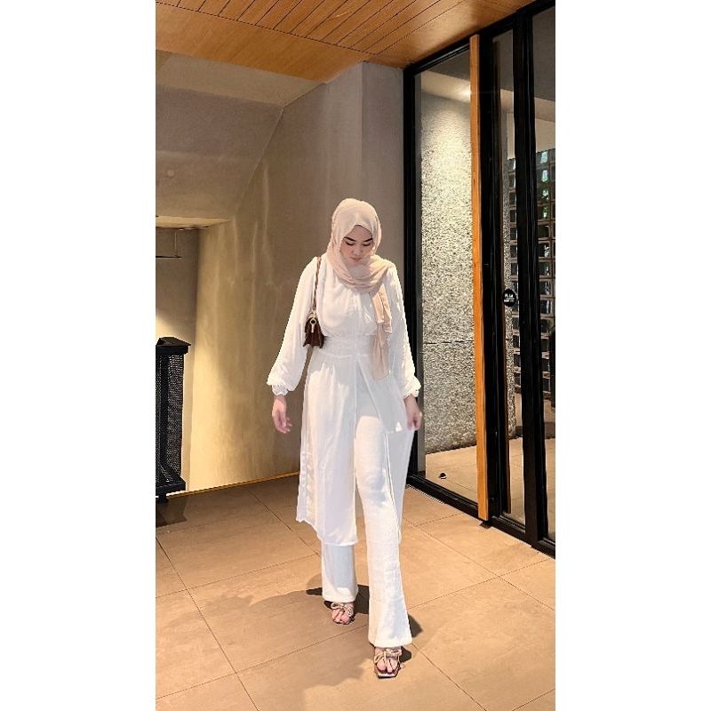 Jual Dera Dress Outer Tunik Wanita Lengan panjang Slit Tunik Korea Slit ...