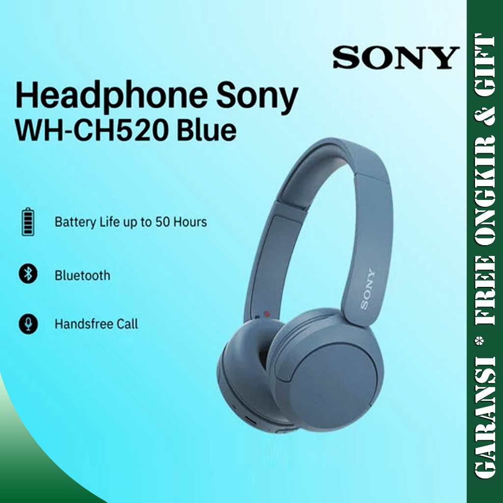 Jual Sony WH-CH520 WHCH520 CH 520 Wireless On-Ear Bluetooth Headphones ...