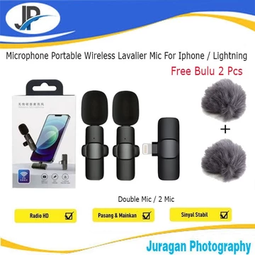 JP Microphone Portable Wireless Lavalier Mic USB Type C Double Iphone Lightning 3.5mm Microphone