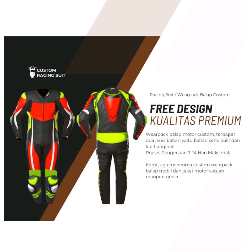 Jual Wearpack balap motor roadrace drag premium quality full protector ...