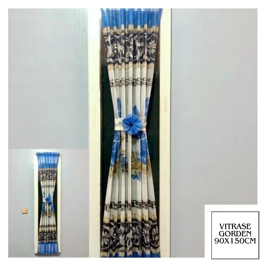 Jual Vitrase Gorden Putih Polos Motif Warna Bunga Vitras jendela Pendek ...