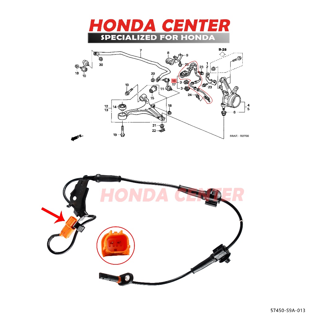 Jual Sensor Abs Depan Belakang Kiri Kanan Mobil Honda Crv Rd Gen B