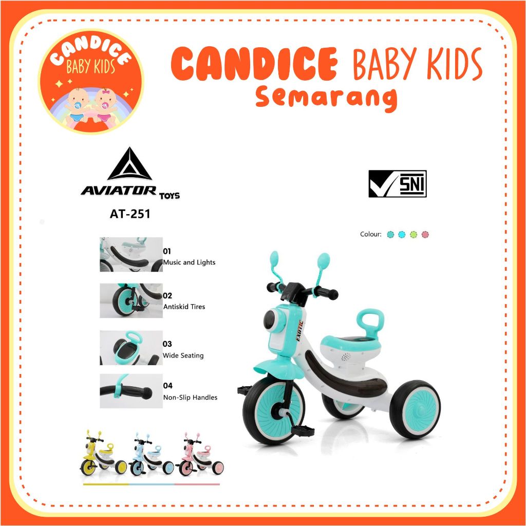 Jual SEPEDA ANAK RODA TIGA TRICYCLE AVIATOR AT-251 | Shopee Indonesia