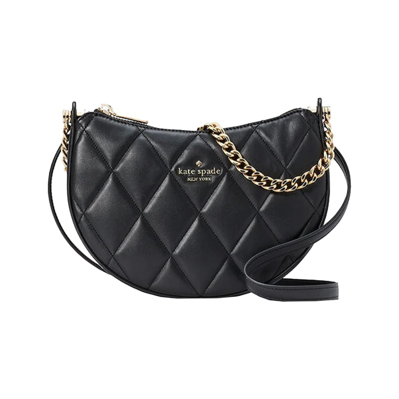 Jual Kate Spade Carey Smooth Quilted Leather Zip Top Crossbody Black