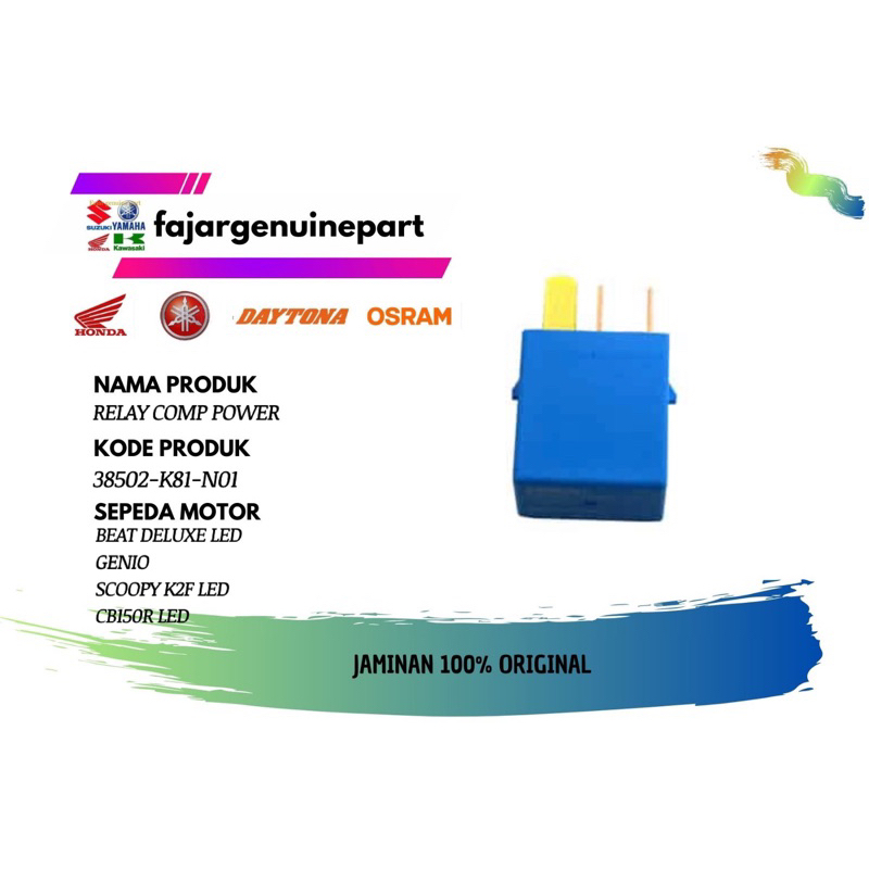 Jual Relay comp power riley power kaki 5 beat esp genio 38502K81N01