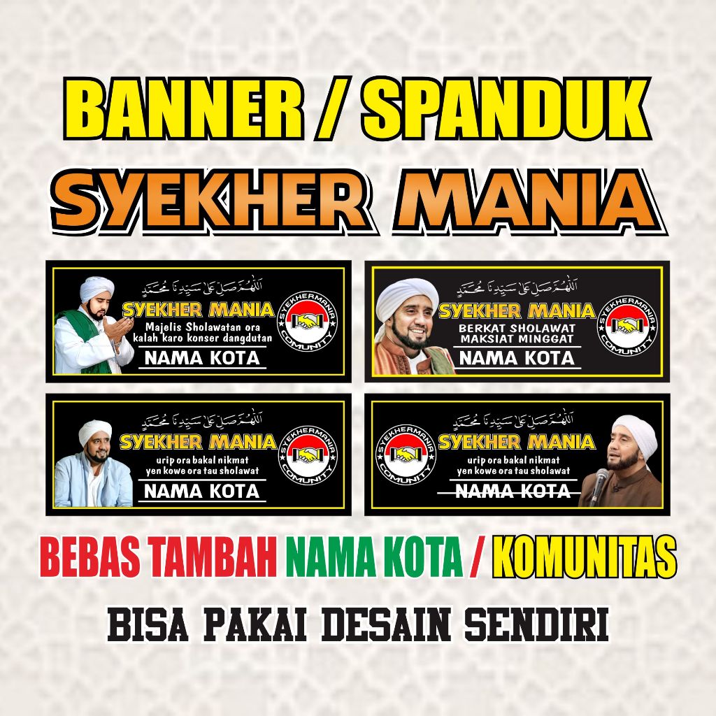 Jual Spanduk Banner Syekher Mania Mmt Banner Majelis Sholawat