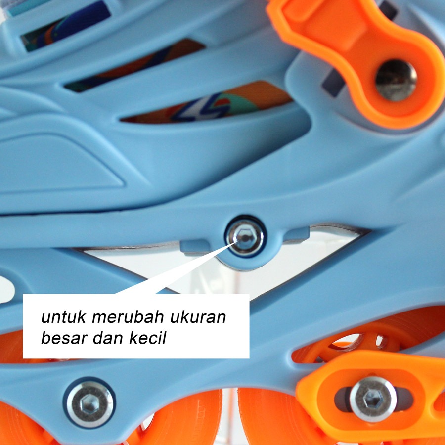 Jual Original Sepatu roda WEIQIU inline skate BIRU Anak adjustable 32 ...