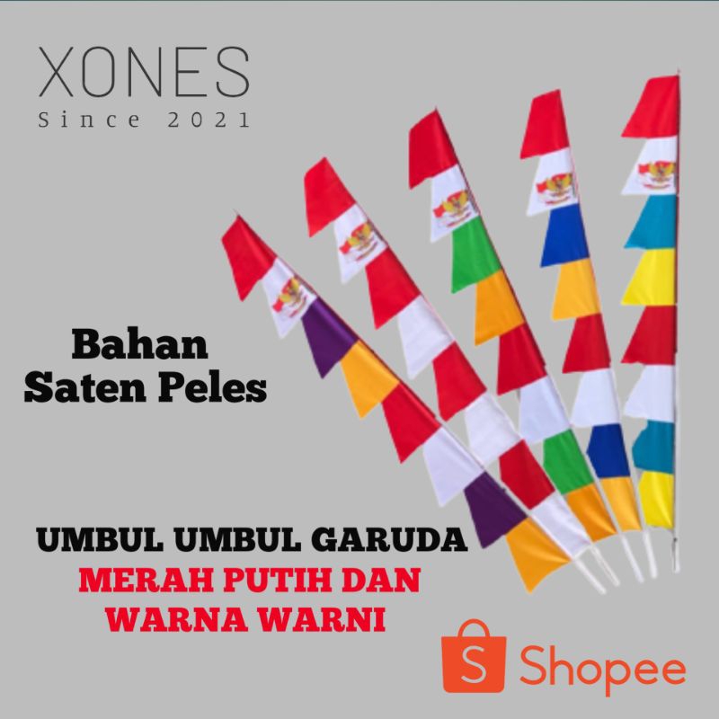 Jual UMBUL UMBUL WARNA WARNI UMBUL UMBUL MERAH PUTIH GARUDA 8 Daun ...