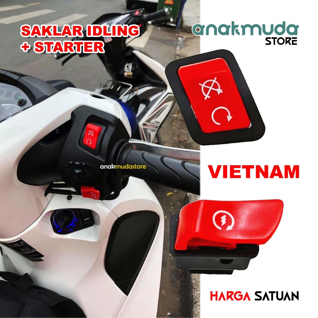 Jual (SLV1) Saklar Starter idling Engine stop system + starter merah
