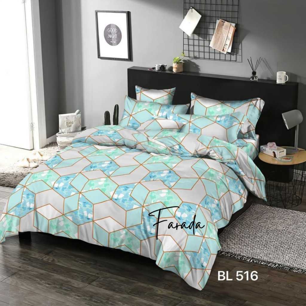 Jual BED COVER SET SEPREI MARBLE MAZE TOSCA // BEDCOVER SET AESTHETIC