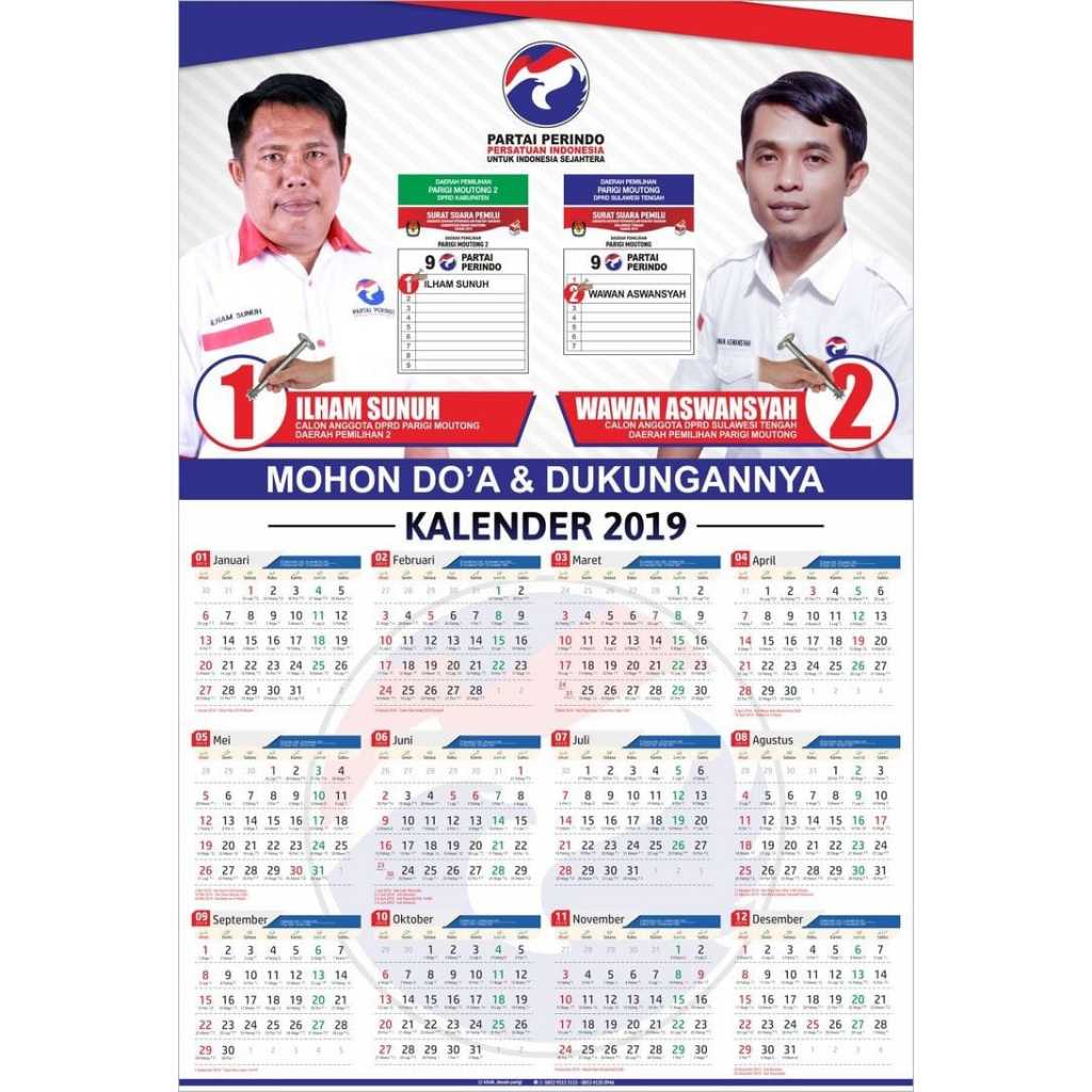 Jual Murah Promo Custom Kalender Caleg Partai 2024 A3 Shopee Indonesia 8014