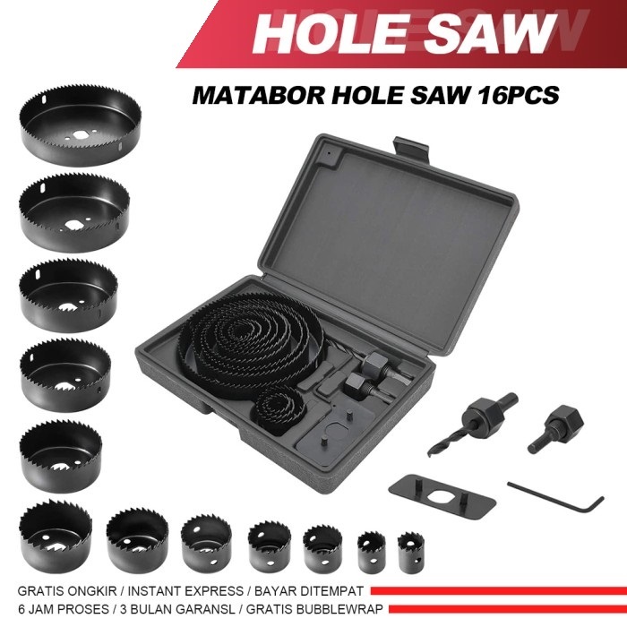 Jual Holesaw Kit Hole Saw Kit Mata Bor Kayu Set Isi Pcs Mm Shopee Indonesia