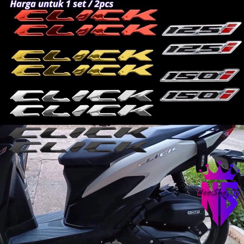 Jual 1 Set/Sepasang Emblem CLICK Vario 125 150 160 Timbul Bahan Tebal ...