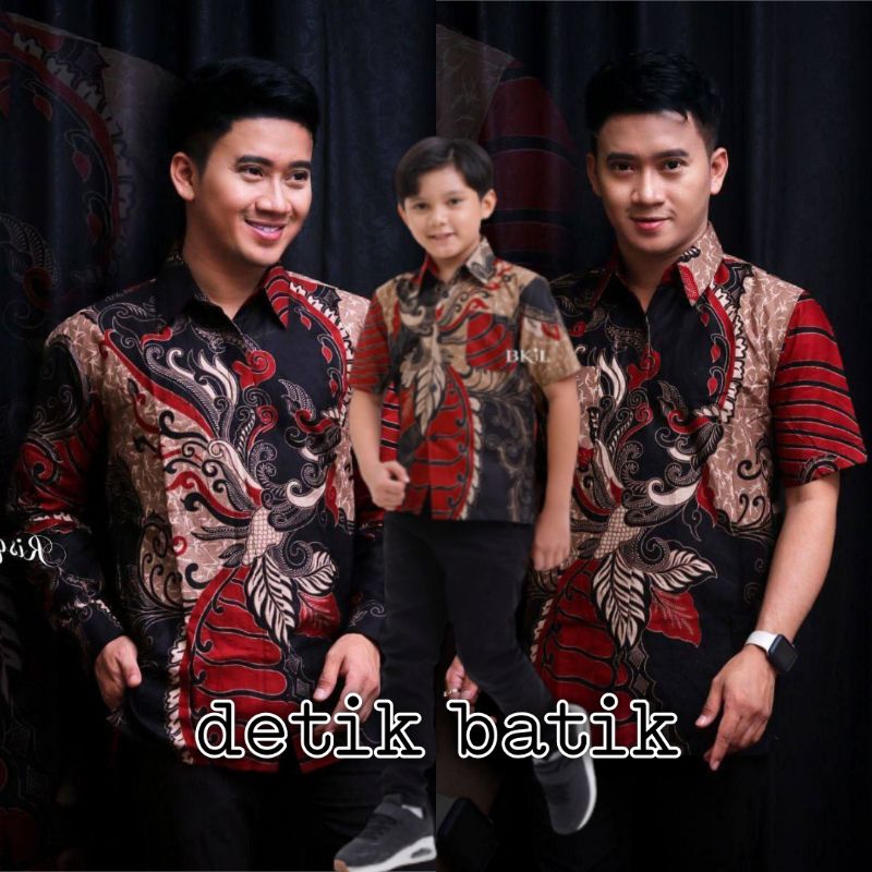 Jual Couple sweet SIRIH MERAH || couple batik ayah dan Batik anak cowok ...