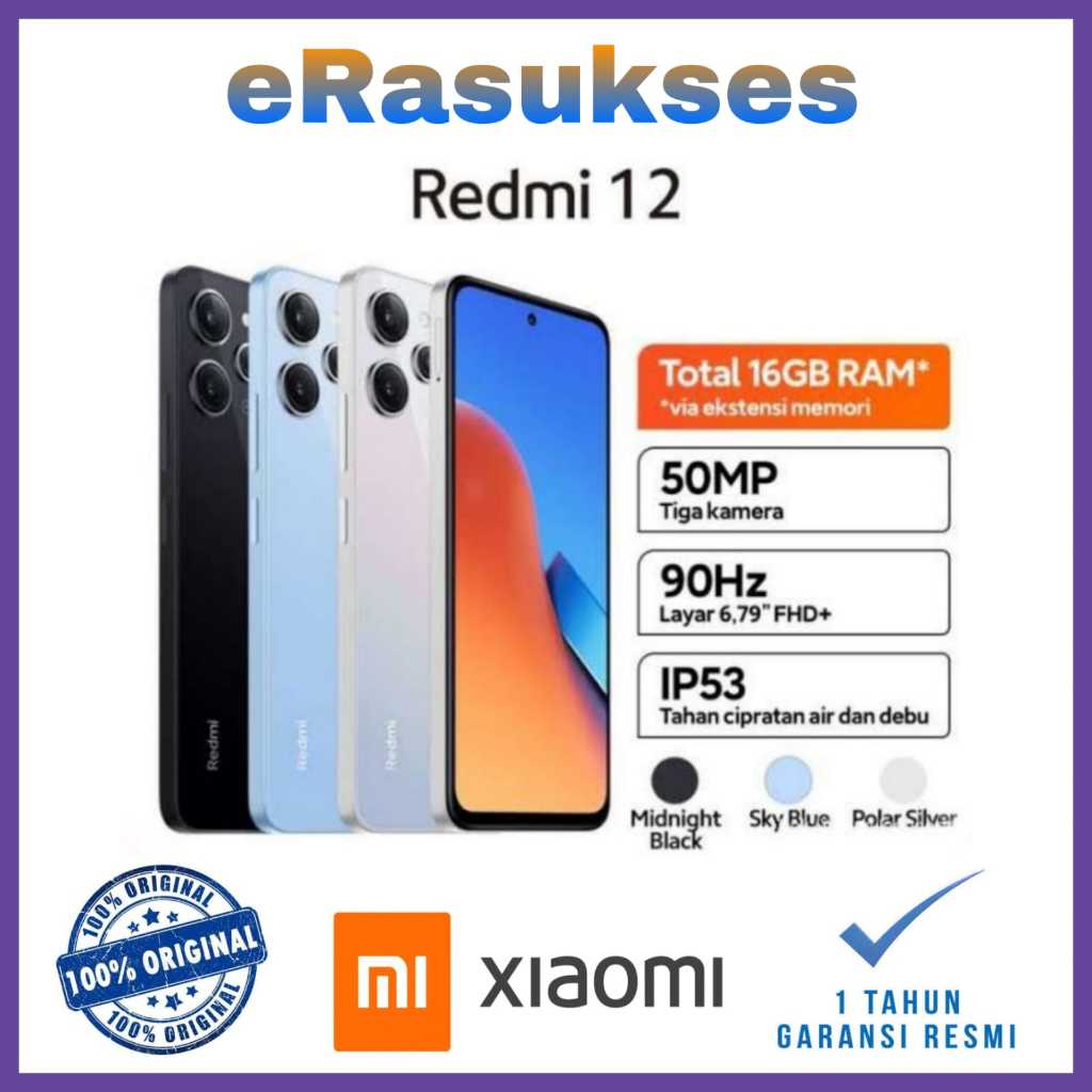 Xiaomi Redmi 12 8+256GB Garansi Resmi - TOPSELL