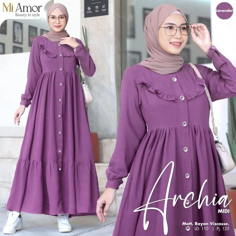 Gamis Lebaran Archia Crinkle Airflow Premium