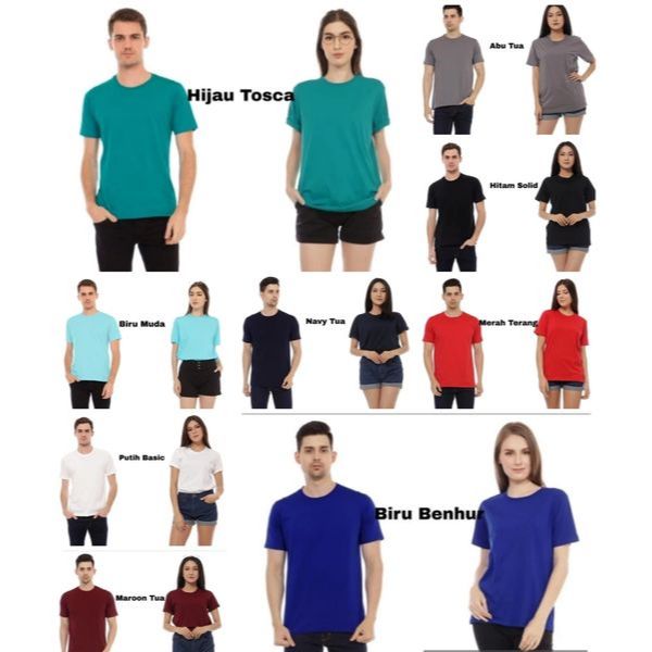 Jual Kaos polos lengan pendek / oblong polos pendek / kaos polos pria