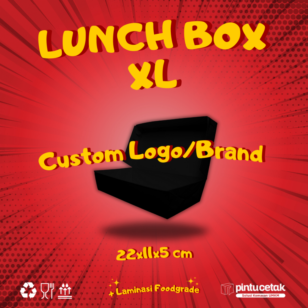 Jual CUSTOM DESAIN LUNCH BOX Makanan Paper Kraft, MIN ORDER 1000 PCS ...