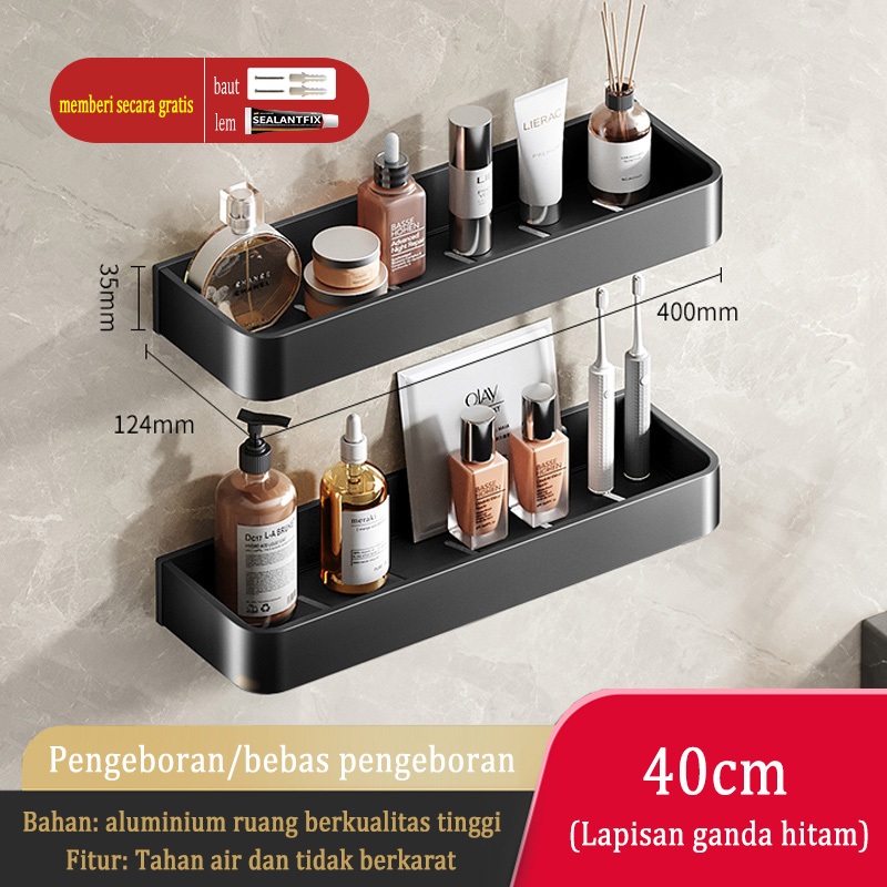 Jual MEIDOO Rak Kamar Mandi Aluminium Tempel Dinding Instalasi Bebas ...