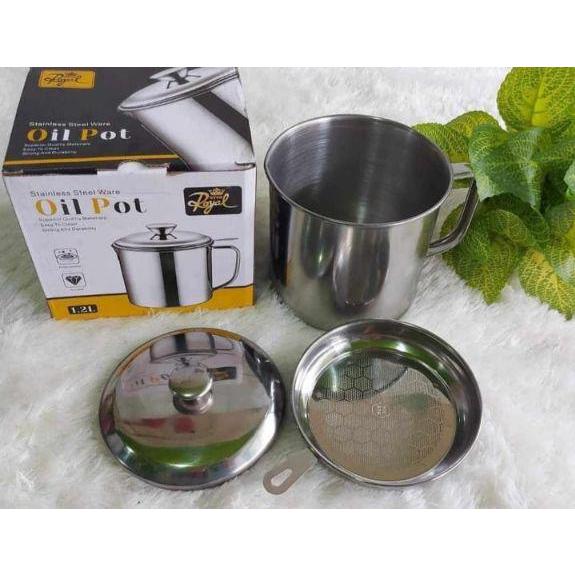 Jual Ready Stok Gelas Saringan Minyak Oil Pot Bahan Stainless Saringan Minyak Bekas Pakai 1798