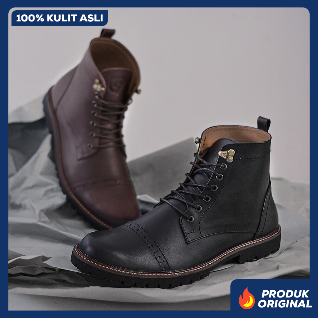 Jual ARPEGIO BLACK ORIGINAL x REYL MAN Sepatu Safety Boots Hitam Kulit ...