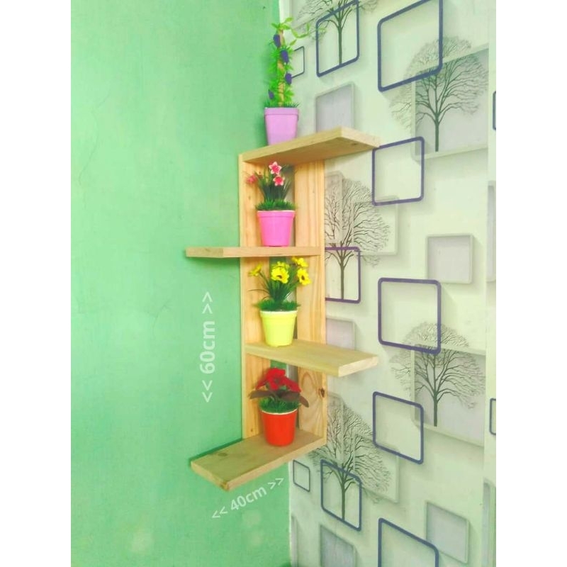 Jual Rak dinding kayu susun besar bunga hias | Shopee Indonesia