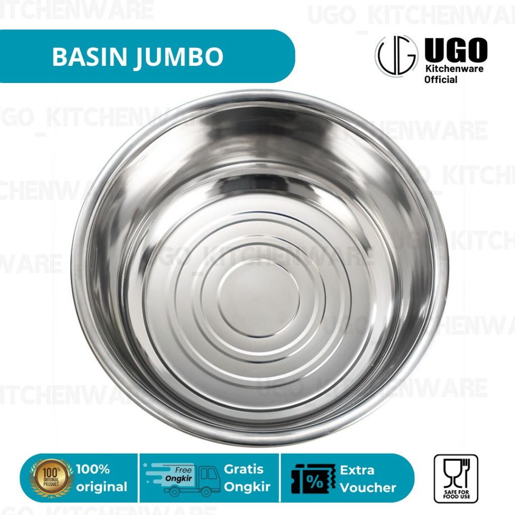 Jual BERINDO Baskom Jumbo Stainless Steel Basin Serbaguna Jumbo 70cm