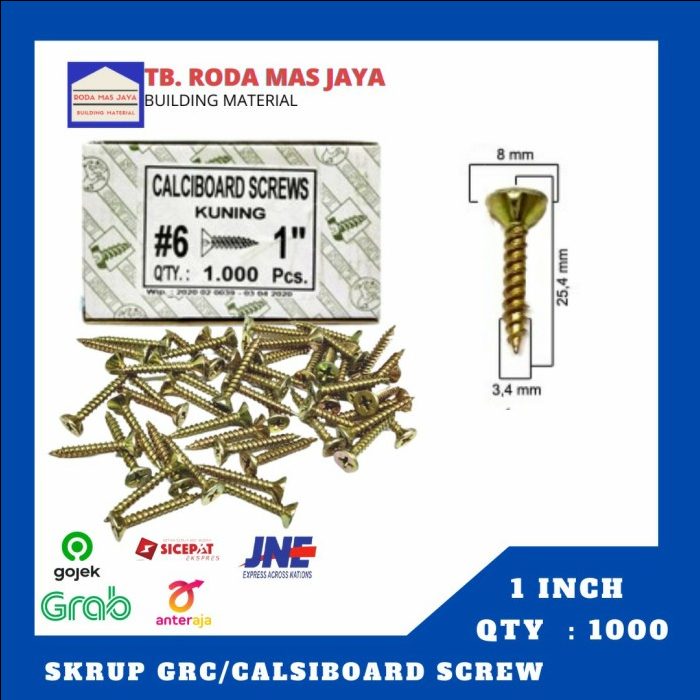 Jual Sekrup Skrup Scrup Kuning Grc Calsiboard Screw Dus