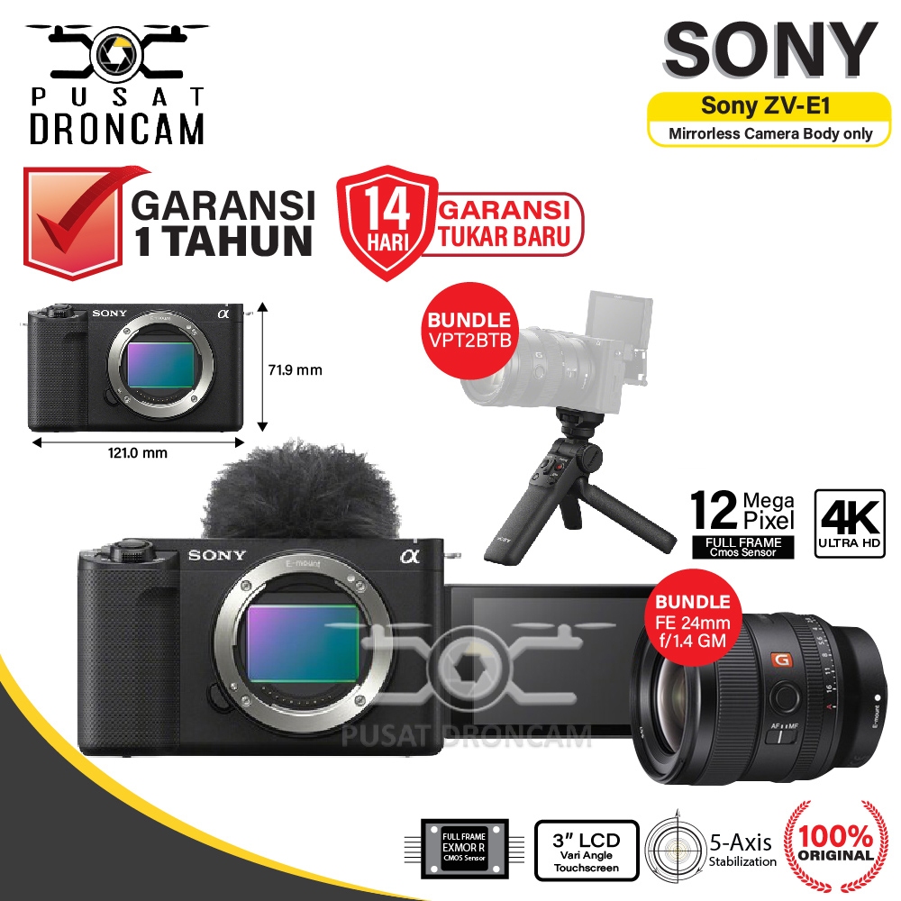 Jual Sony ZV-E1 Body Only Mirrorless Camera - ZVE1 Bundling+ VPT2BT ZVE ...