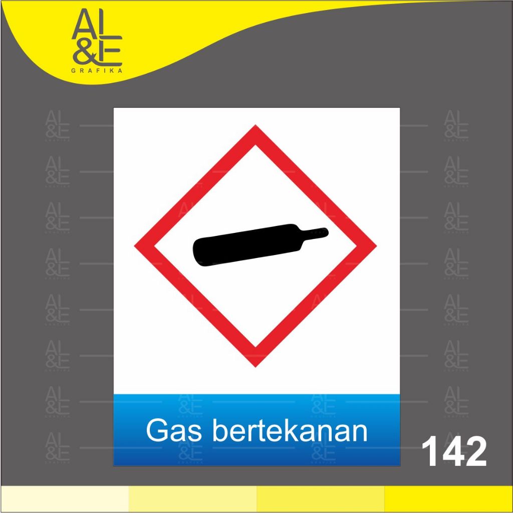 Jual 142 - STIKER GAS BERTEKANAN - SIMBOL LIMBAH B3 - VINYL STIKER ...