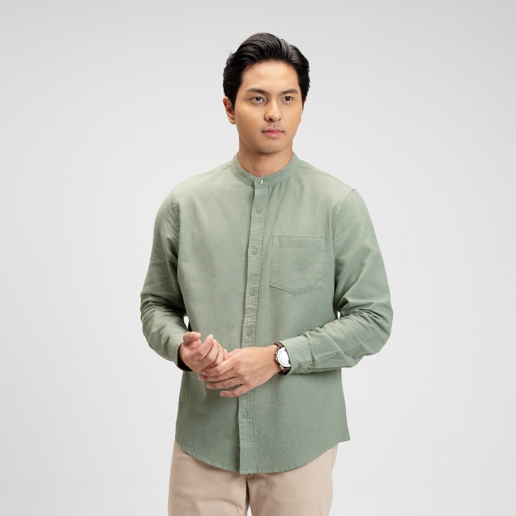Jual CUTOFF Hamzah Kemeja Koko Rami Basic Polos Pria Panjang New Colors ...
