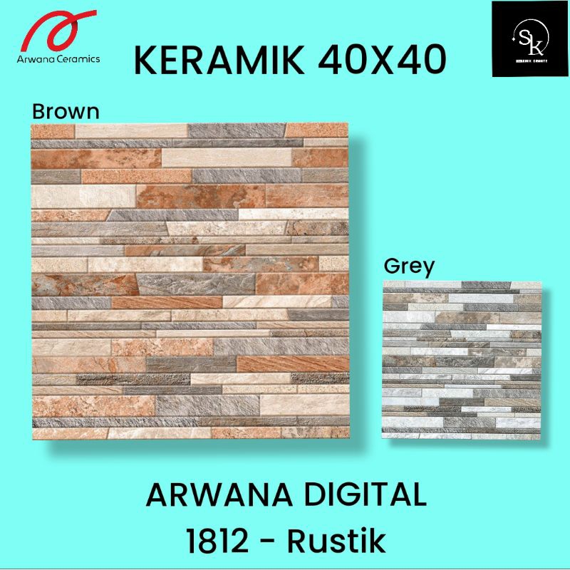 Jual Keramik Lantai 40x40 Arwana Digital 1812 Rustik Kasar Shopee