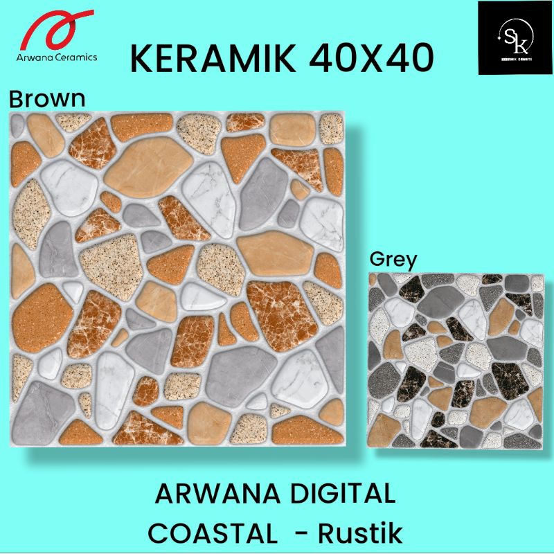 Jual Keramik Lantai 40x40 Arwana Digital Coastal Rustik Kasar