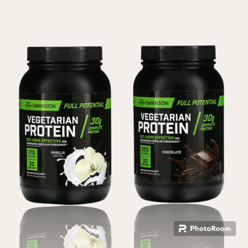 Jual Swanson Vegetarian Protein Powder, Vanilla, 3.17 Ibs (1,440 g) PRE