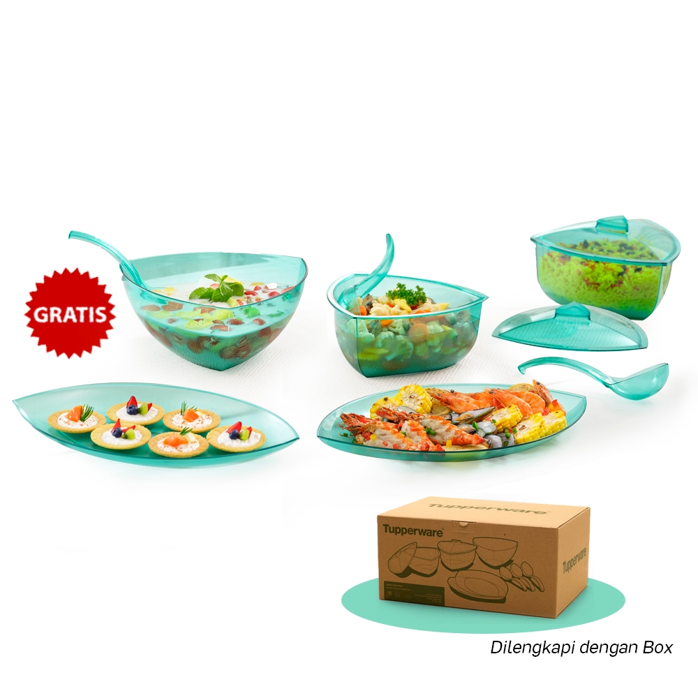 Jual Tupperware Lotus Serving Collection Hijau Wadah Saji Makanan