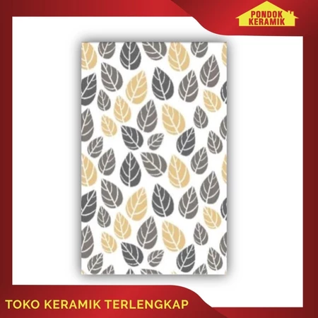 Keramik Dinding Pegasus 25x40 Foglia Grey Motif Daun