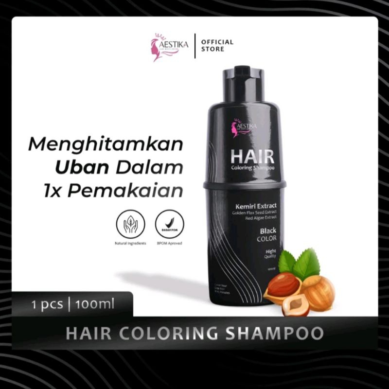 Jual AESTIKA SHAMPOO PENGHITAM RAMBUT UBAN HAIR COLORING SHAMPOO