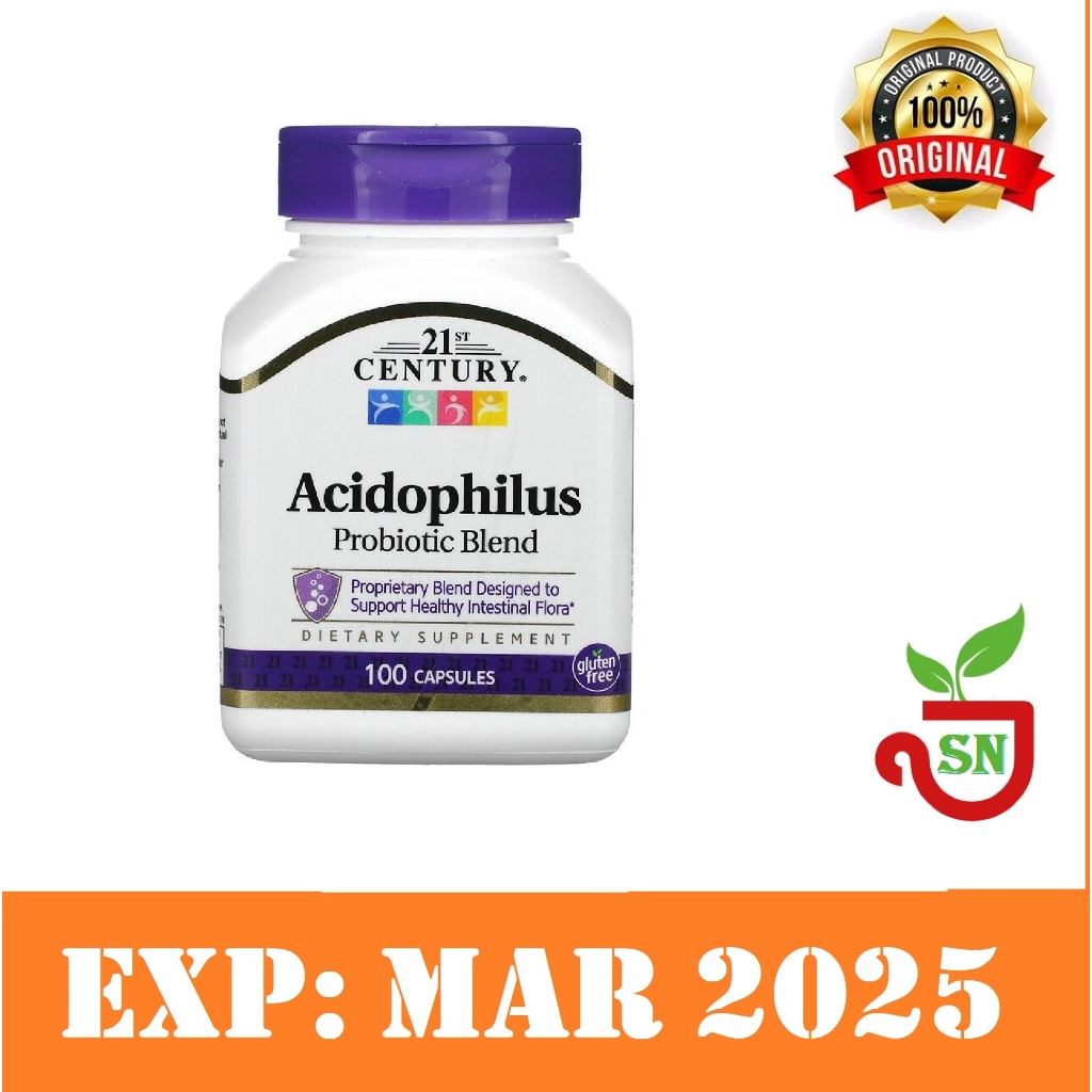 Jual 21 Century Acidophilus Probiotic Blend 100 Caps Lactobacillus ...
