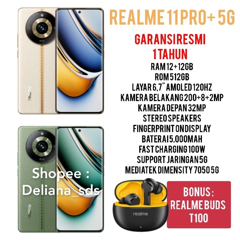 Jual REALME 11 Pro Plus 5G [12/512GB] - Garansi Resmi REALME