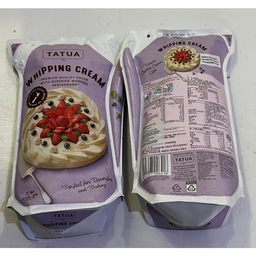 Jual Tatua Whipping Cream 1 Liter Tatua Shopee Indonesia