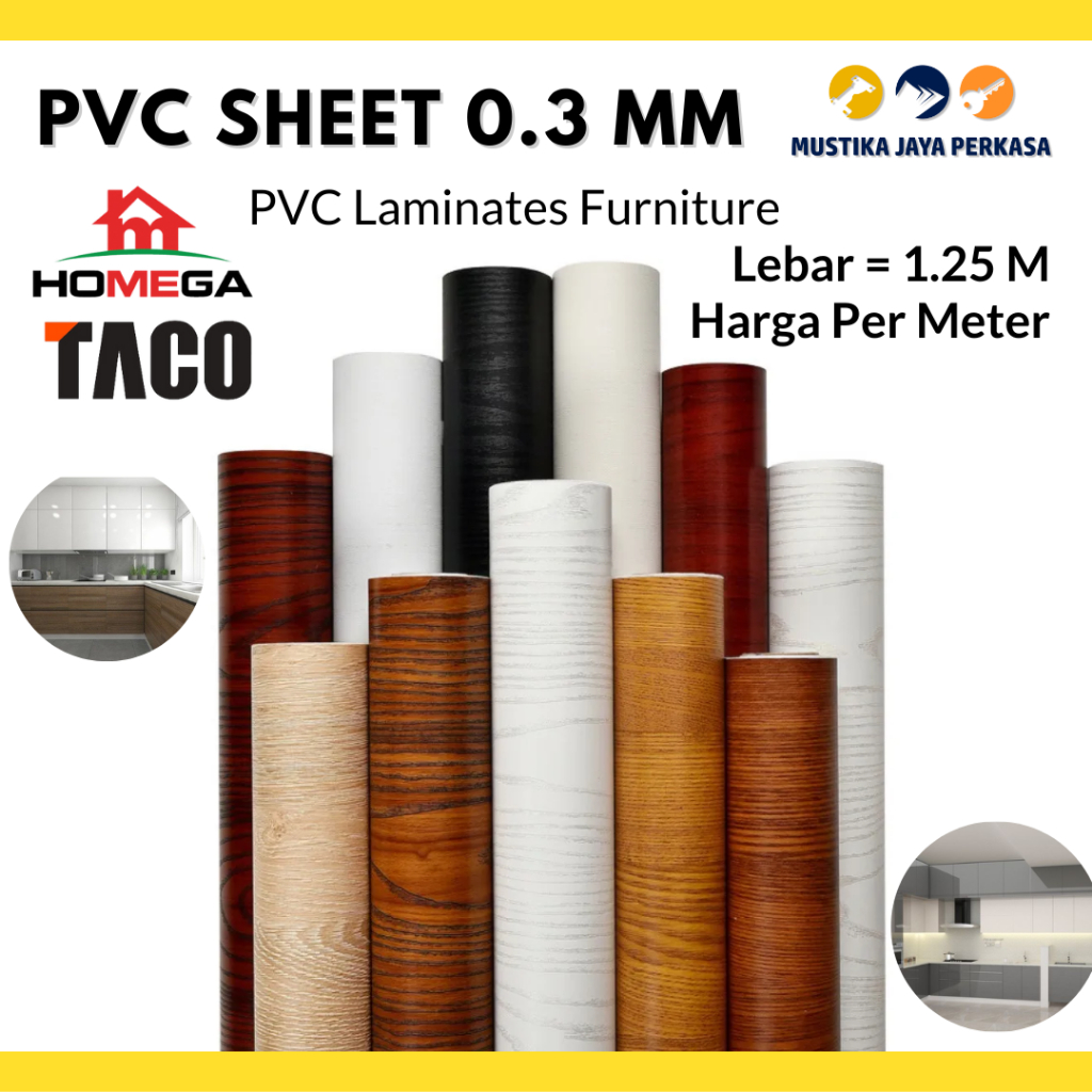 Jual PVC Sheet 0.3 Mm Supercon Pelapis Furniture Laminates Taco Homega ...