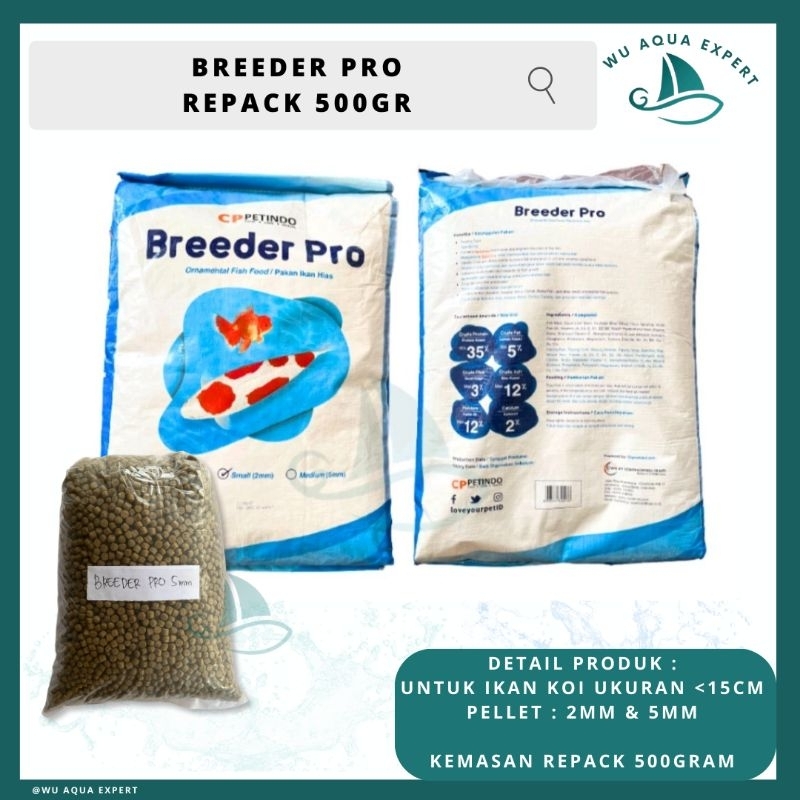 Jual REPACK 500gram Breeder Pro Fish Food 1mm 2mm 5mm CPPETINDO Pelet ...