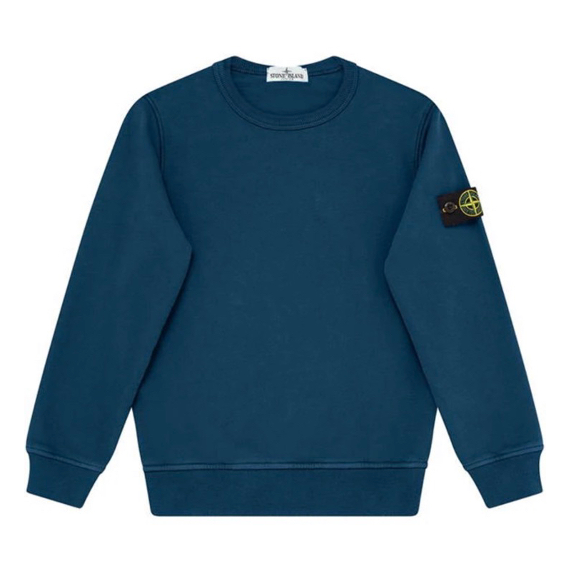 Stone Island Junior Brushed Cotton Sweatshirt In Black